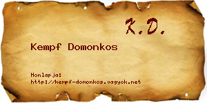 Kempf Domonkos névjegykártya
